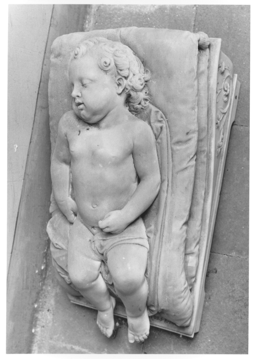 putto dormiente (scultura, opera isolata) di Cacciatori Benedetto (metà sec. XIX)