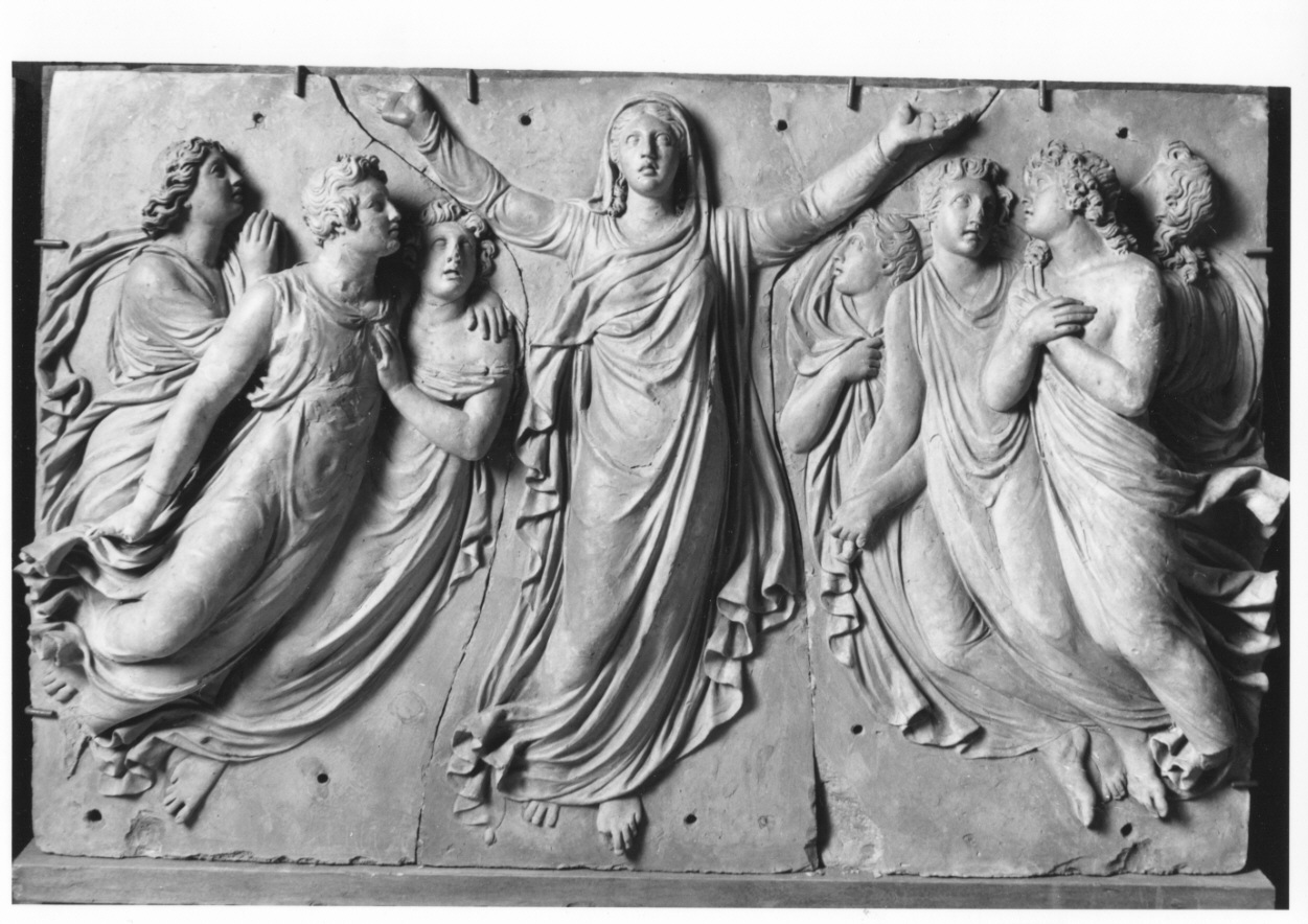 Santa Felicita ascende in cielo con i figli (rilievo, opera isolata) di Cacciatori Benedetto (secondo quarto sec. XIX)