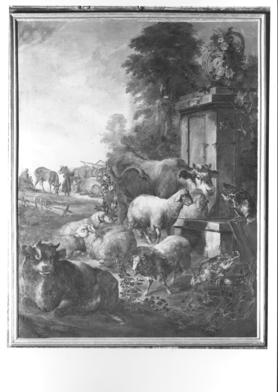 paesaggio con animali (dipinto, opera isolata) di Crivelli Giovanni detto Crivellino (secondo quarto sec. XVIII)