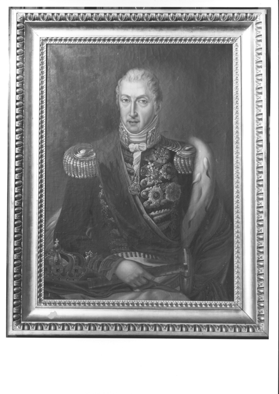 ritratto di Carlo Felice di Savoia in uniforme (dipinto, opera isolata) di Marghinotti Giovanni (attribuito) (secondo quarto sec. XIX)