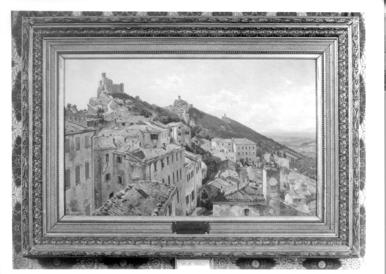 veduta di San Marino (dipinto, opera isolata) di Chelius Adolfo (fine sec. XIX)