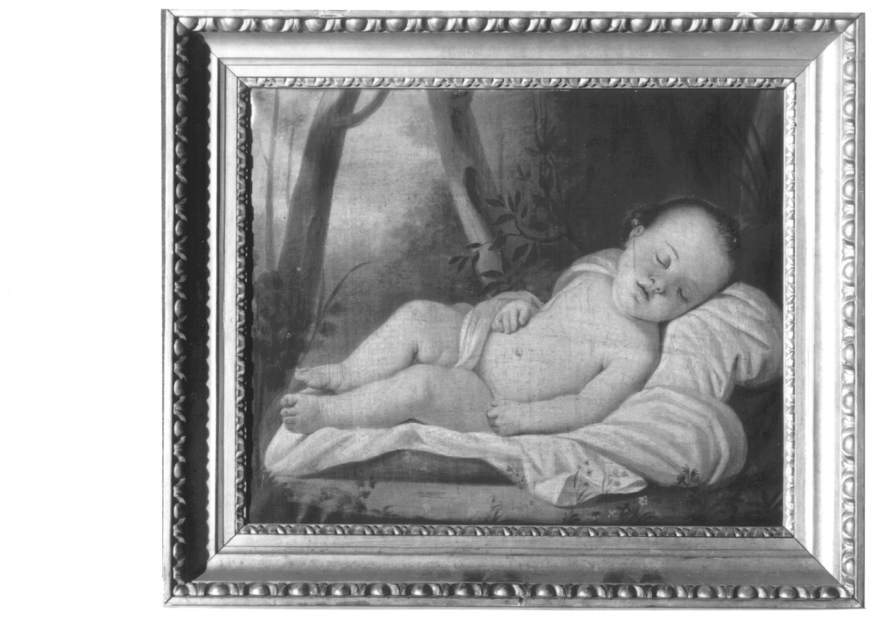 bimbo addormentato (dipinto, opera isolata) - ambito piemontese (seconda metà sec. XIX)