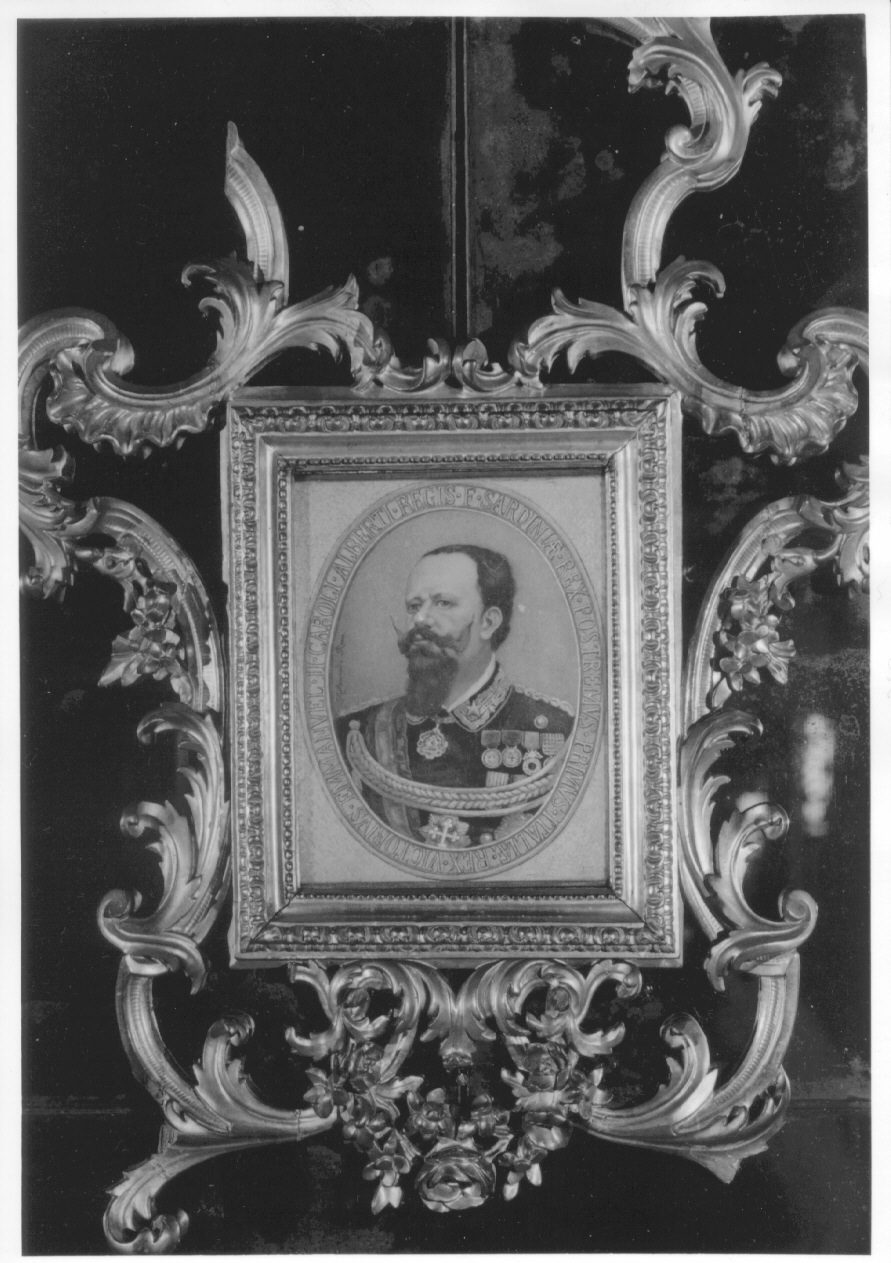 ritratto di Vittorio Emanuele II di Savoia (miniatura, opera isolata) di Conrad S (primo quarto sec. XX)