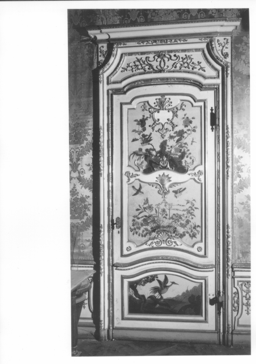 motivi decorativi vegetali con uccelli (porta, opera isolata) di Alfieri Benedetto, Massa Pietro (metà sec. XVIII)
