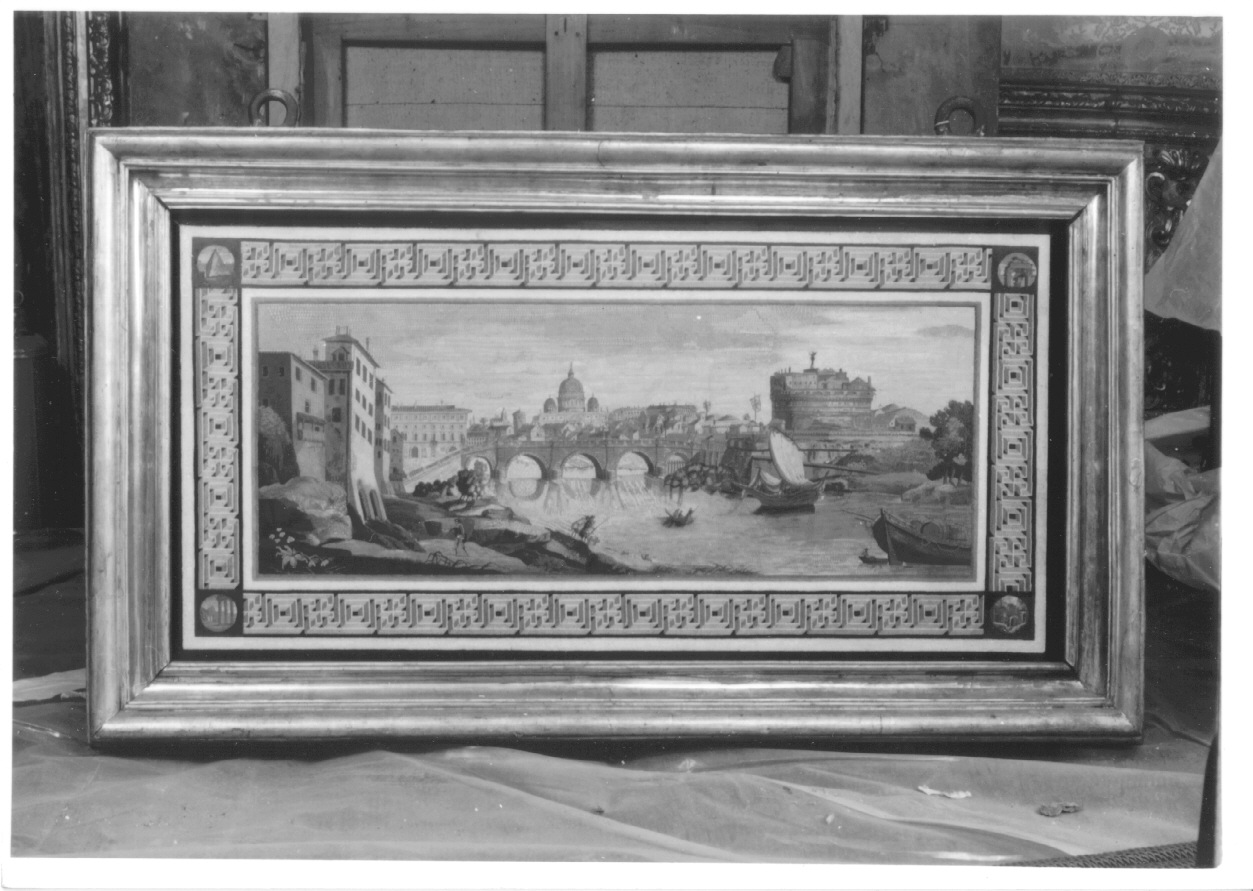veduta di Castel Sant'Angelo (decorazione musiva, opera isolata) di Pelliccia Giacomo (ultimo quarto sec. XVIII)