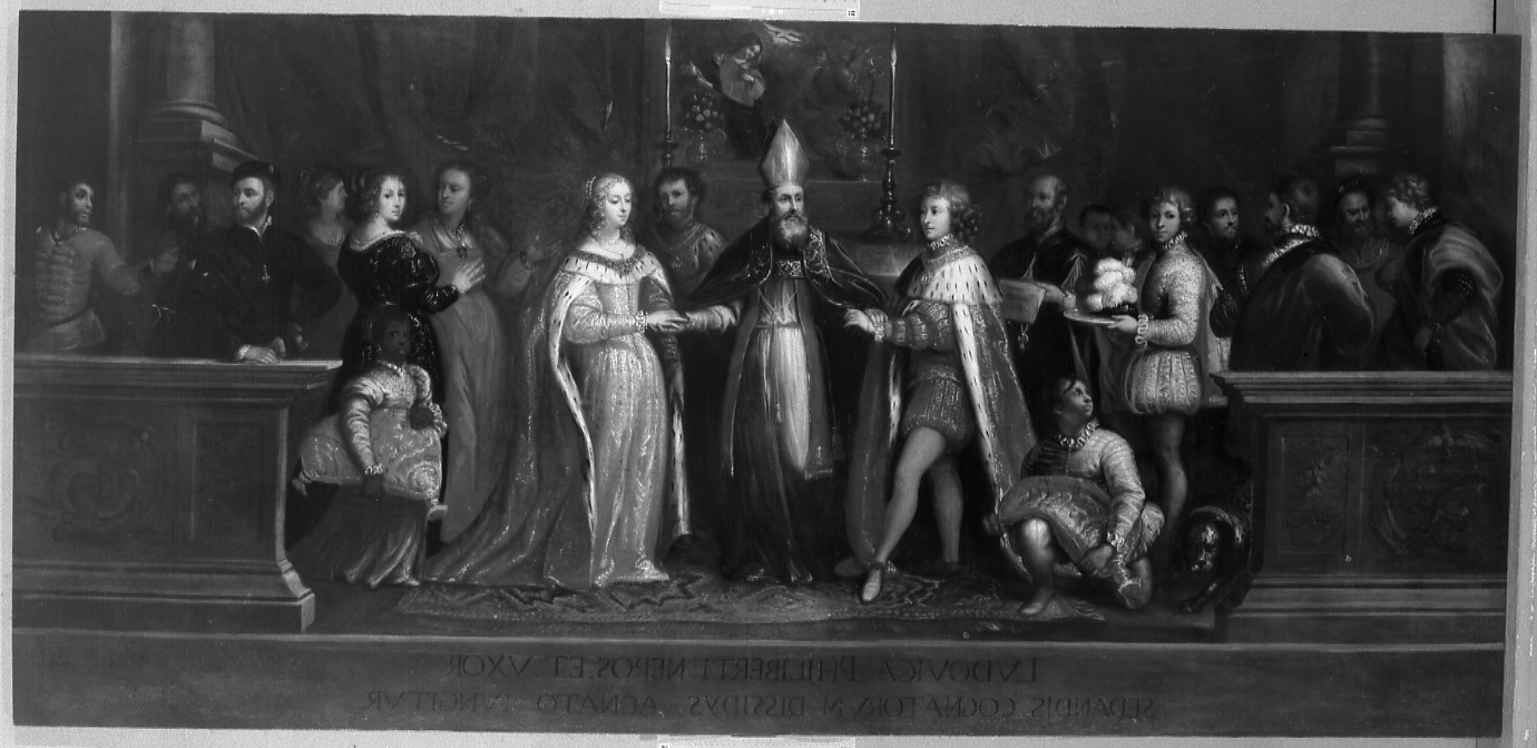 matrimonio di Ludovica con Maurizio di Savoia (dipinto, opera isolata) di Santagostino Agostino (attribuito) (terzo quarto sec. XVII)