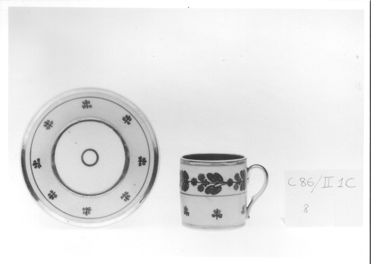 motivo decorativo fitomorfo (tazzina da caffè, opera isolata) - manifattura parigina (prima metà sec. XIX)