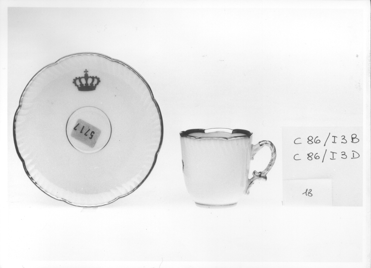 tazzina da caffe', serie di Manifattura Richard-Ginori, Manifattura Ginori-Doccia (ultimo quarto sec. XIX)