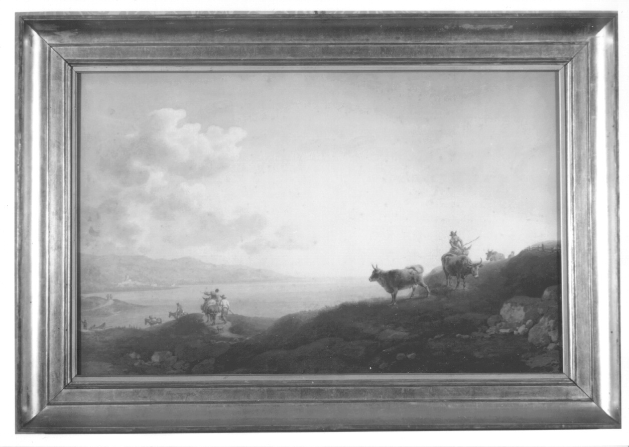 Gruppo di animali, paesaggio con animali (dipinto, opera isolata) di Bagetti Giuseppe Pietro (prima metà sec. XIX)