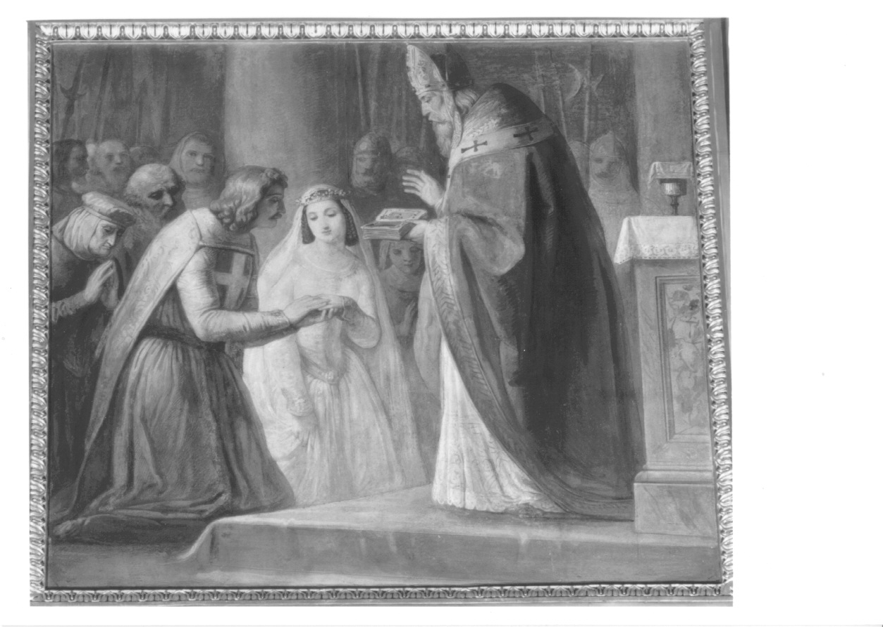 matrimonio di Filippo di Savoia-Piemonte con Isabella di Villaharduin (dipinto, ciclo) di Gonin Francesco (metà sec. XIX)