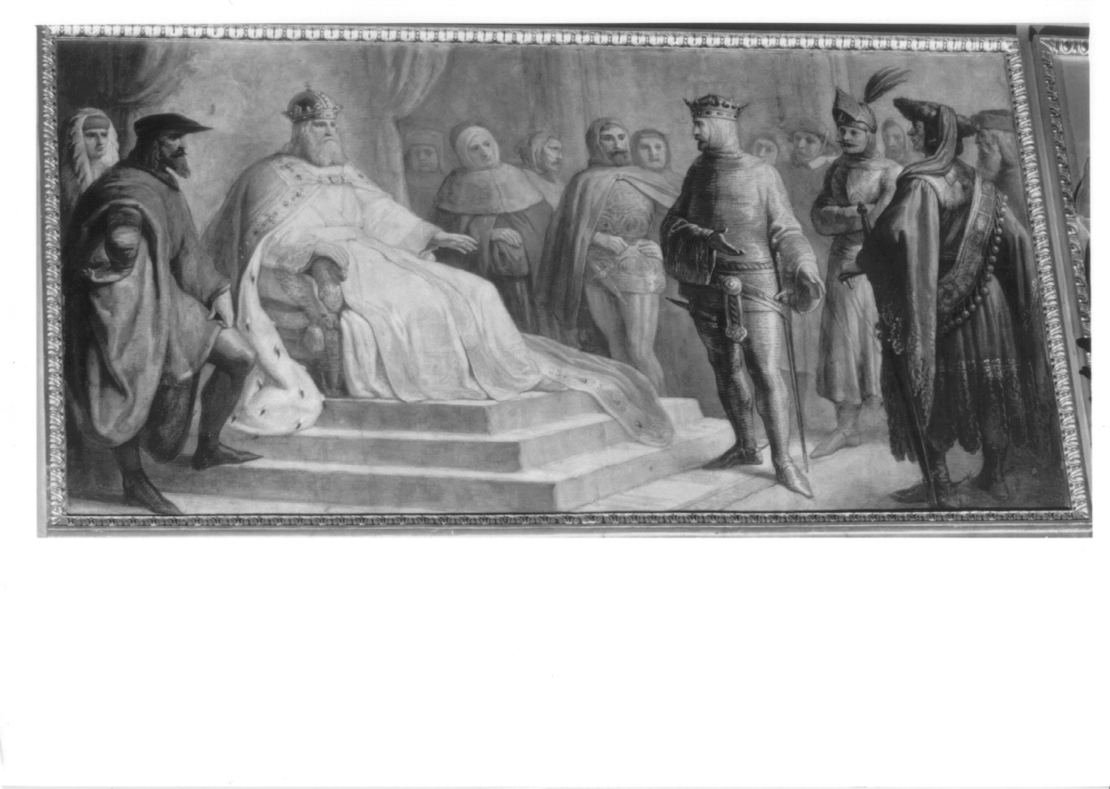 sottomissione di Manfredo marchese di Saluzzo a Umberto III di Savoia (dipinto, ciclo) di Gonin Francesco (metà sec. XIX)