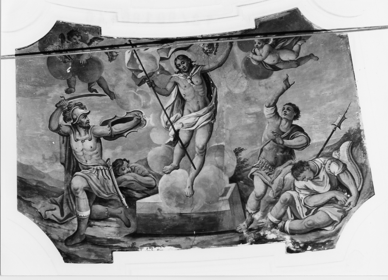 Cristo risorto, Cristo risorto (dipinto, opera isolata) - bottega Italia centrale (sec. XVIII)