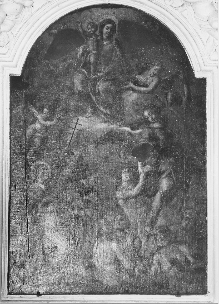 Madonna del Suffragio, Madonna che intercede per le anime del purgatorio (dipinto, opera isolata) - ambito Italia centrale (sec. XVIII)