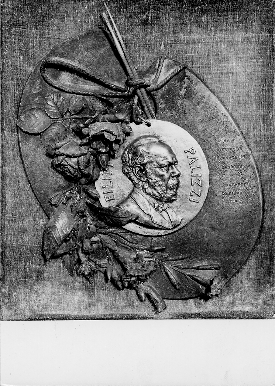 ritratto di profilo di Filippo Palizzi, ritratto d'uomo (rilievo) di Cardone Francesco (sec. XIX)