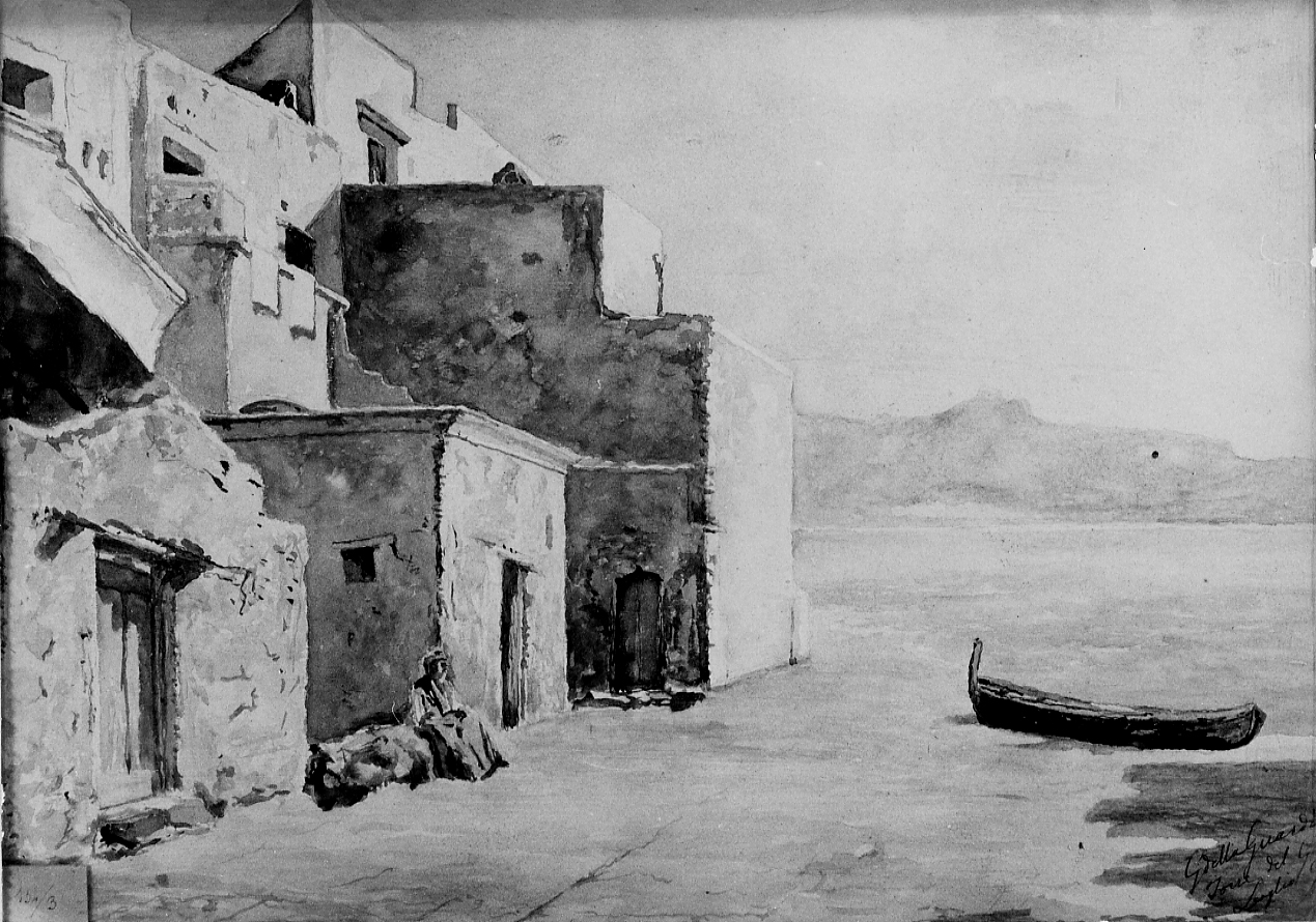 veduta di Torre del Greco, paesaggio (dipinto) di Della Guardia Giuseppe (sec. XX)