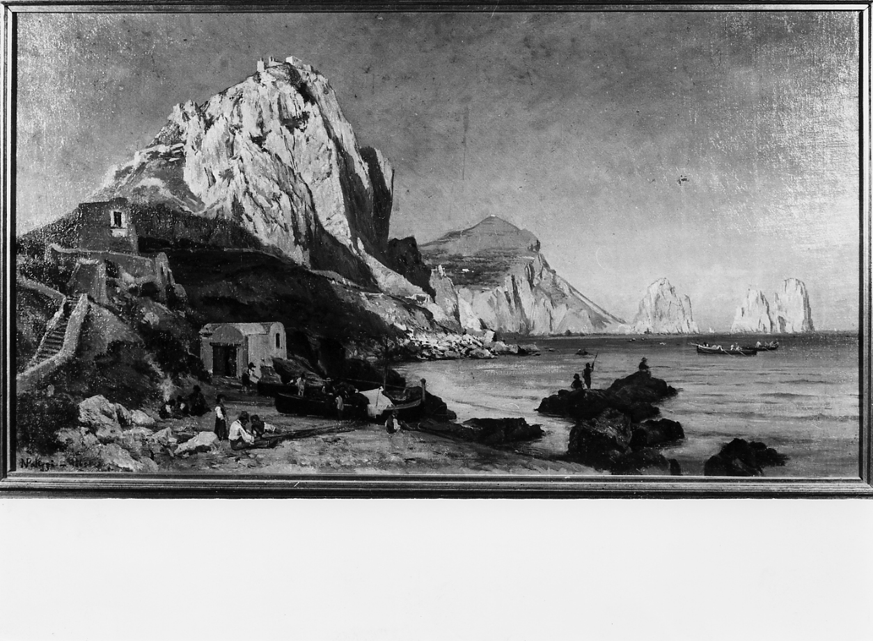 isola di Capri - i Faraglioni, paesaggio (dipinto) di Palizzi Nicola (sec. XIX)