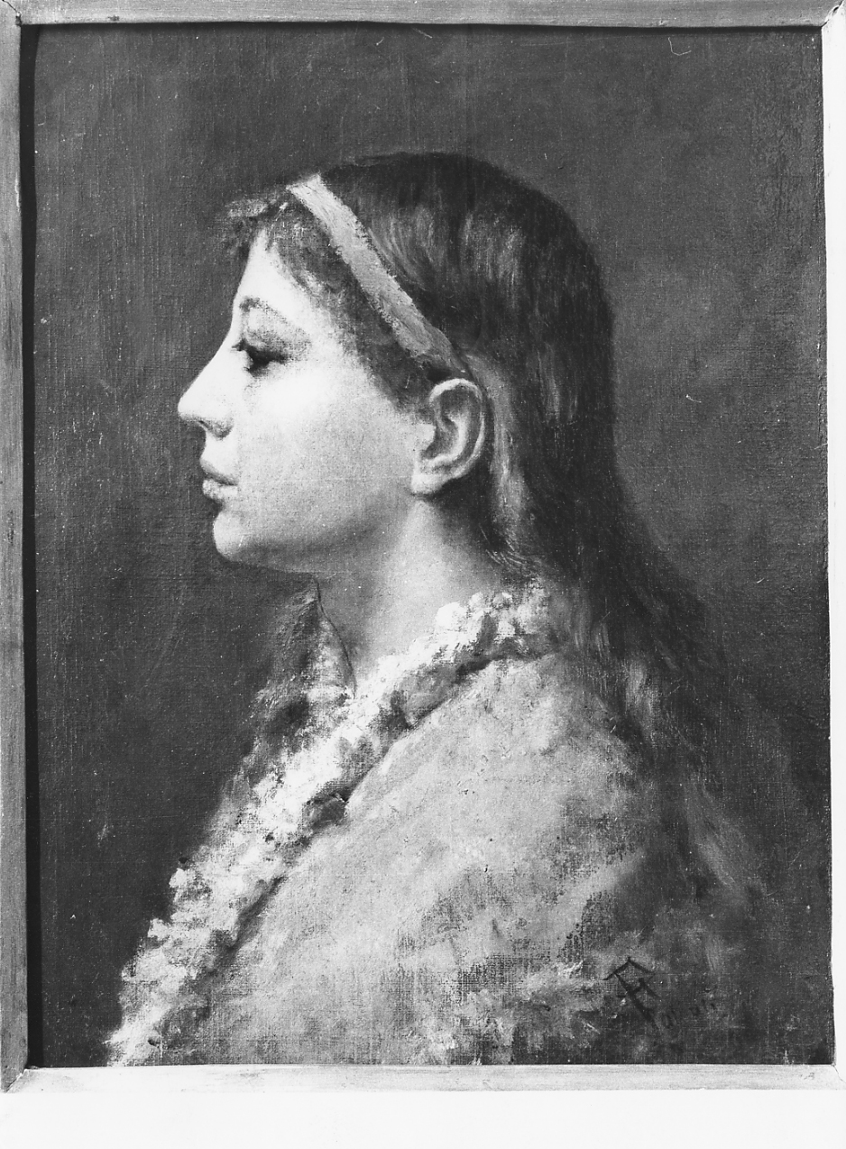 ritratto di donna - profilo, ritratto di donna (dipinto) - ambito Italia centrale (sec. XIX)