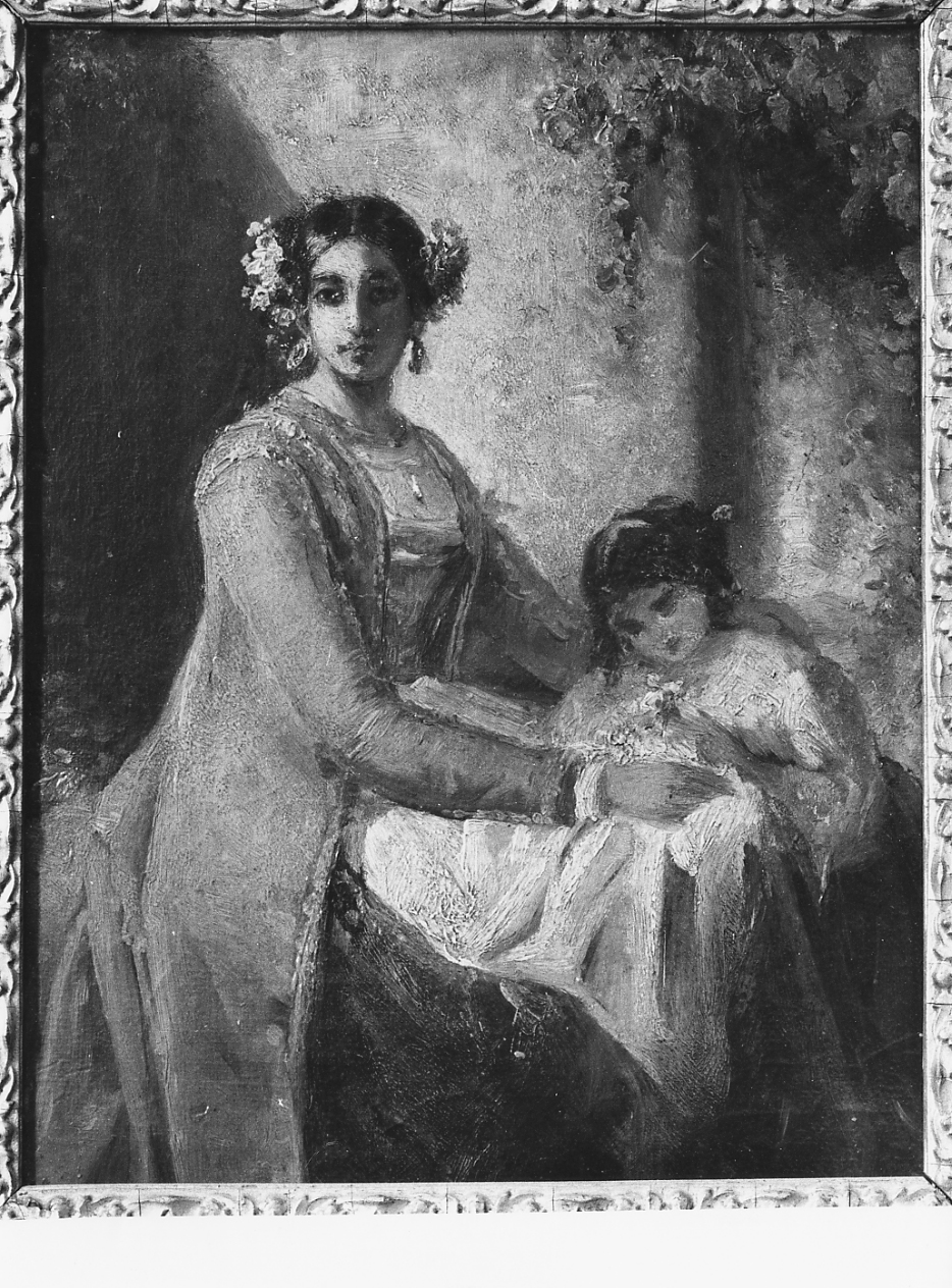 madre e figlia, figure femminili (dipinto) - ambito Italia centrale (sec. XIX)