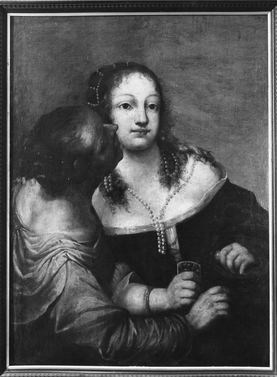 ritratto di nobildonna con amante?, figure femminili (dipinto) - ambito Italia centrale (sec. XIX)