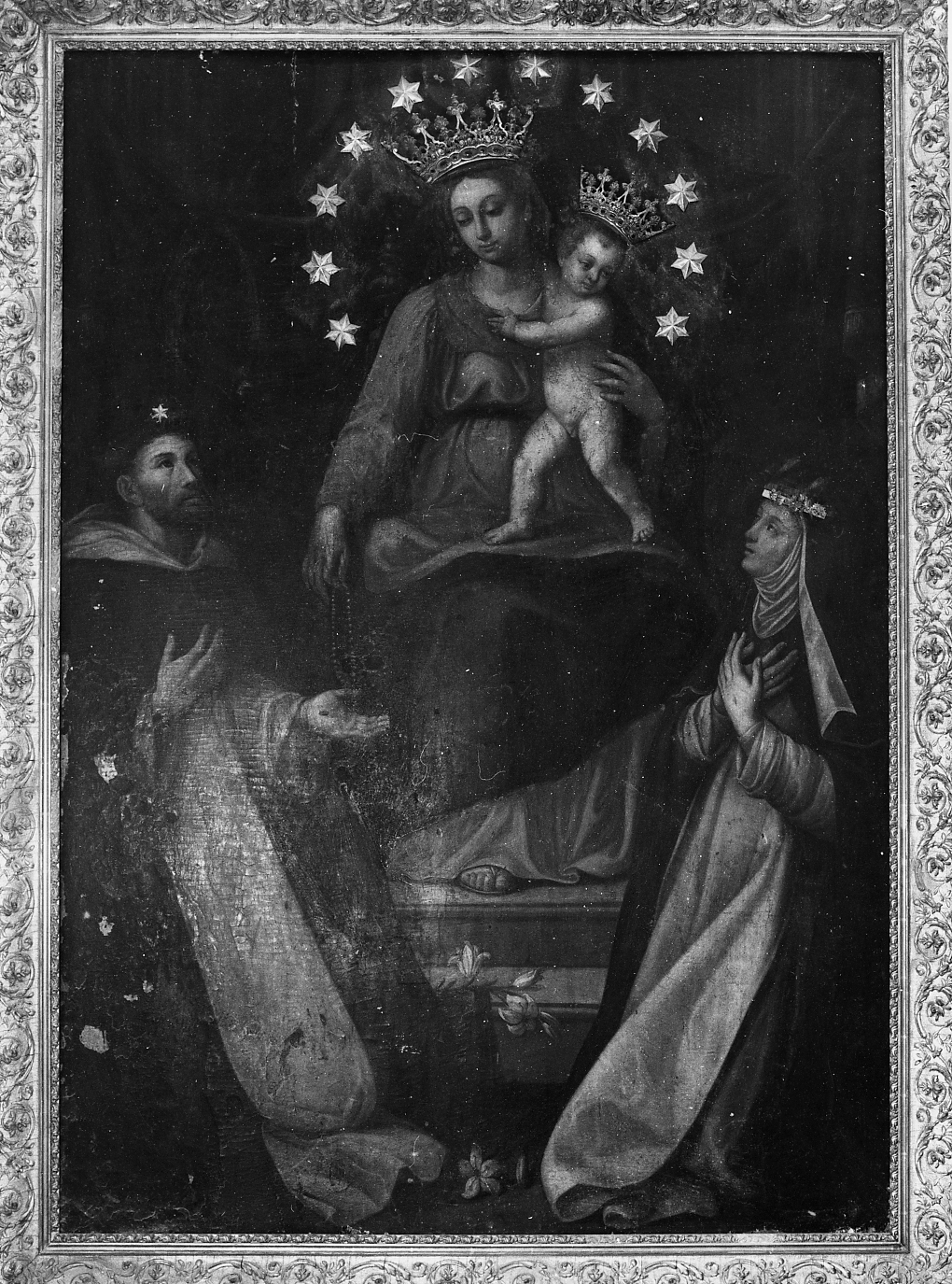 Madonna del Rosario (dipinto) di Molino Filippo, Santafede Fabrizio (attribuito) (sec. XIX)
