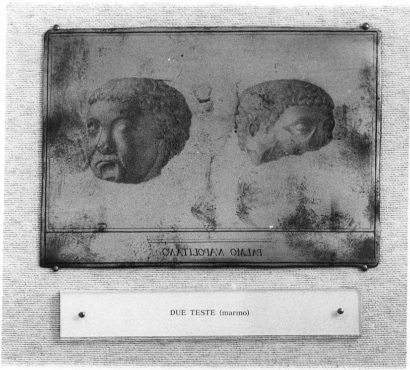 due teste, testa d'uomo (stampa) di Tiberi Nicola (sec. XVIII)