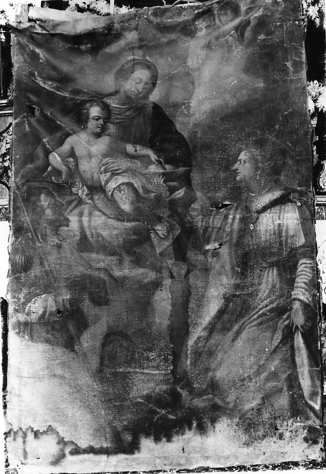 Madonna con Bambino, San Rocco e Sant'Agata, Madonna con Bambino e Santi (dipinto, opera isolata) - ambito Italia centrale (fine/inizio secc. XVII/ XVIII)