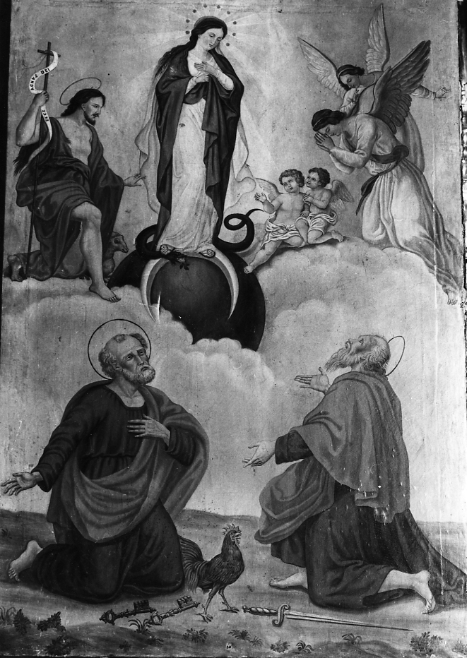 La Madonna con San Pietro e San Paolo, Madonna con San Pietro e San Paolo (dipinto, opera isolata) - ambito Italia centrale (sec. XX)