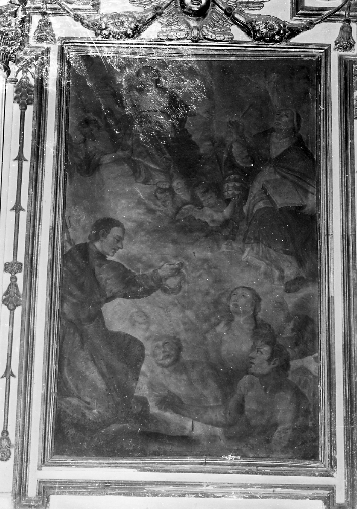Madonna del Suffragio, Madonna che intercede per le anime del purgatorio (dipinto, opera isolata) - bottega Italia centrale (sec. XVIII)