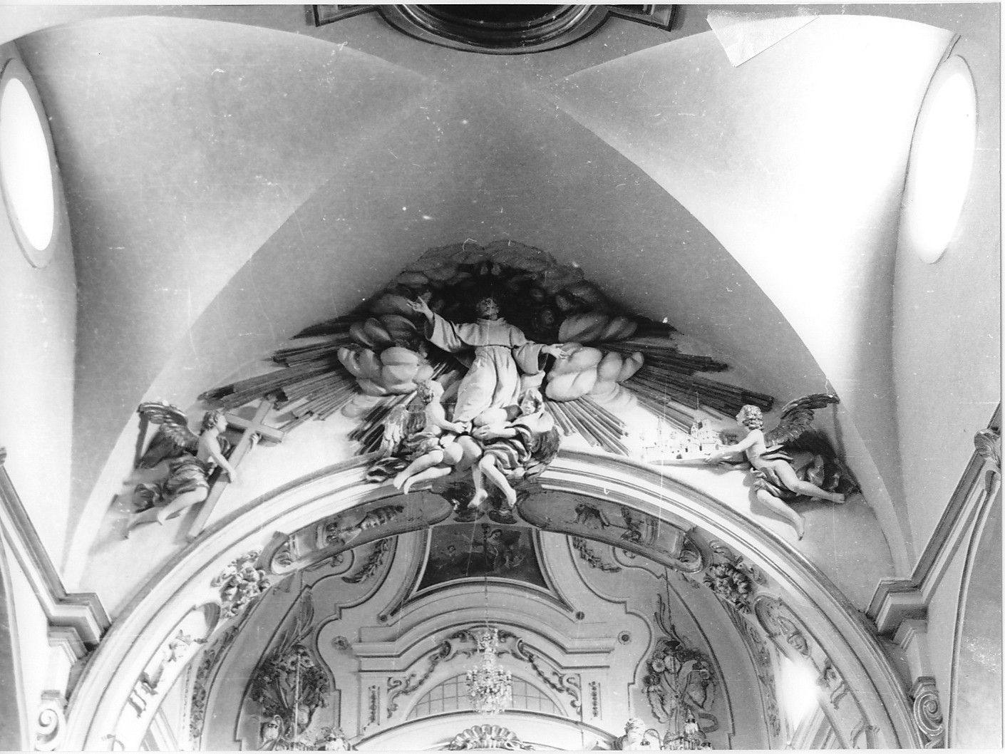 gloria di San Francesco (decorazione plastica) - ambito Italia centrale (fine/inizio secc. XVII/ XVIII)