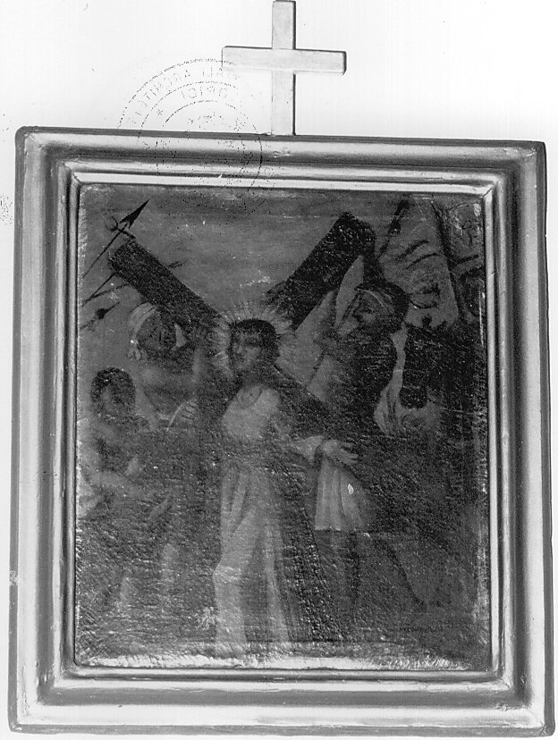 stazione II: Gesù caricato della croce (dipinto) - ambito Italia centrale (sec. I)
