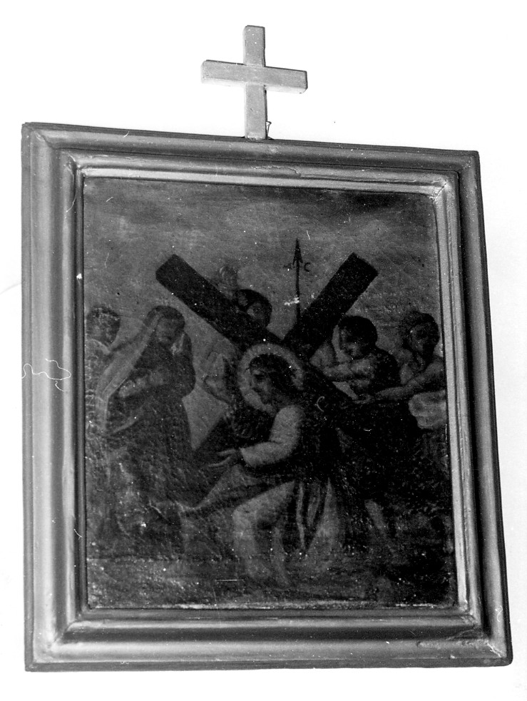 stazione IV: Gesù incontra la Madonna (dipinto) - ambito Italia centrale (sec. I)