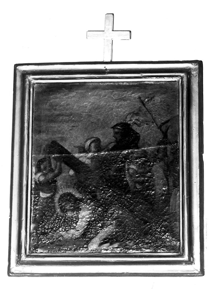 stazione X: Gesù spogliato e abbeverato di fiele (dipinto) - ambito Italia centrale (sec. I)