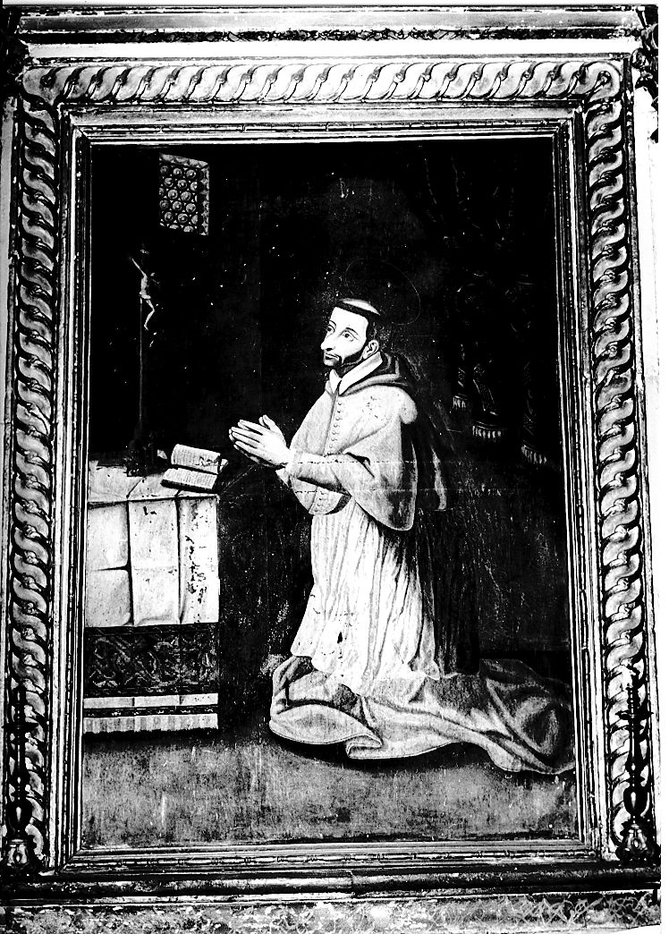 San Carlo Borromeo in adorazione della croce (dipinto) - ambito Italia centrale (sec. XVII)