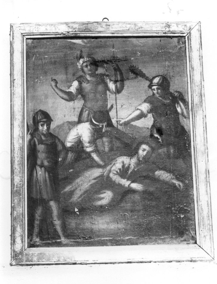 stazione VII: Gesù cade sotto la croce la seconda volta (dipinto, elemento d'insieme) - ambito abruzzese (primo quarto sec. XIX)