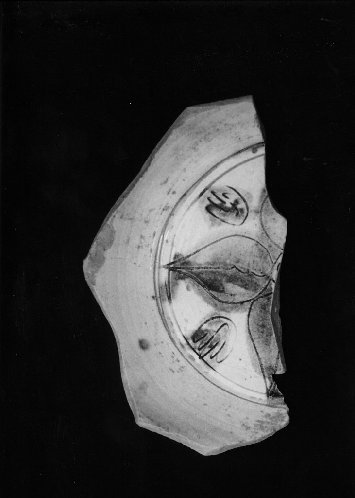 Motivo decorativo vegetale (fondo e parete di ciotola, frammento) - manifattura abruzzese (fine/inizio secc. XV/ XVI)