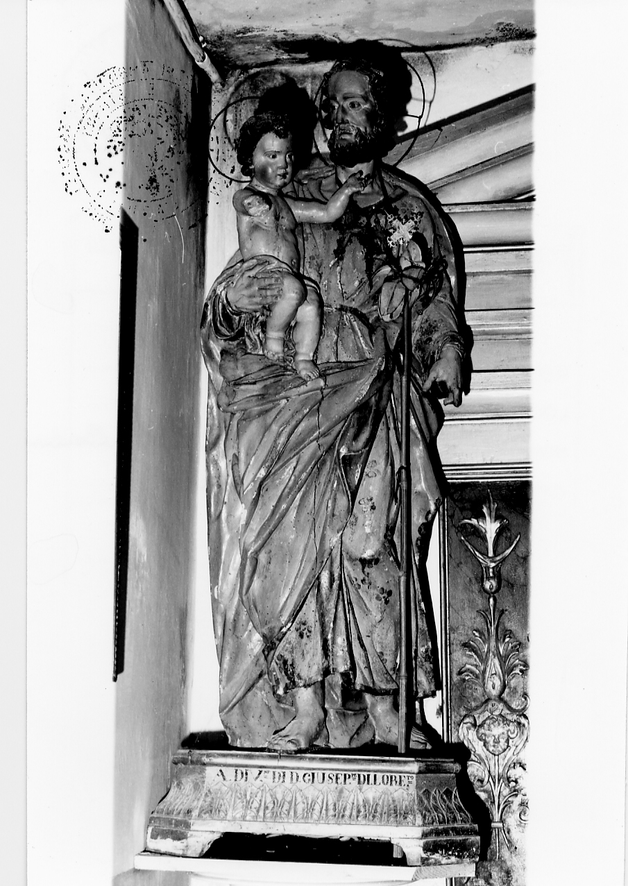 San Giuseppe e Gesù Bambino (gruppo scultoreo, opera isolata) - ambito abruzzese (sec. XVIII)