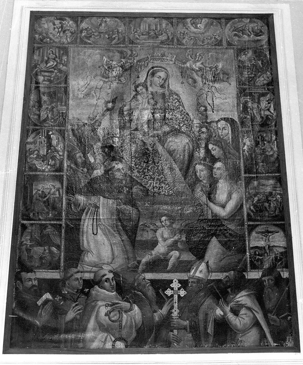Madonna del Rosario con Santi e Misteri del Rosario (dipinto, opera isolata) - ambito Italia centrale (sec. XVI)