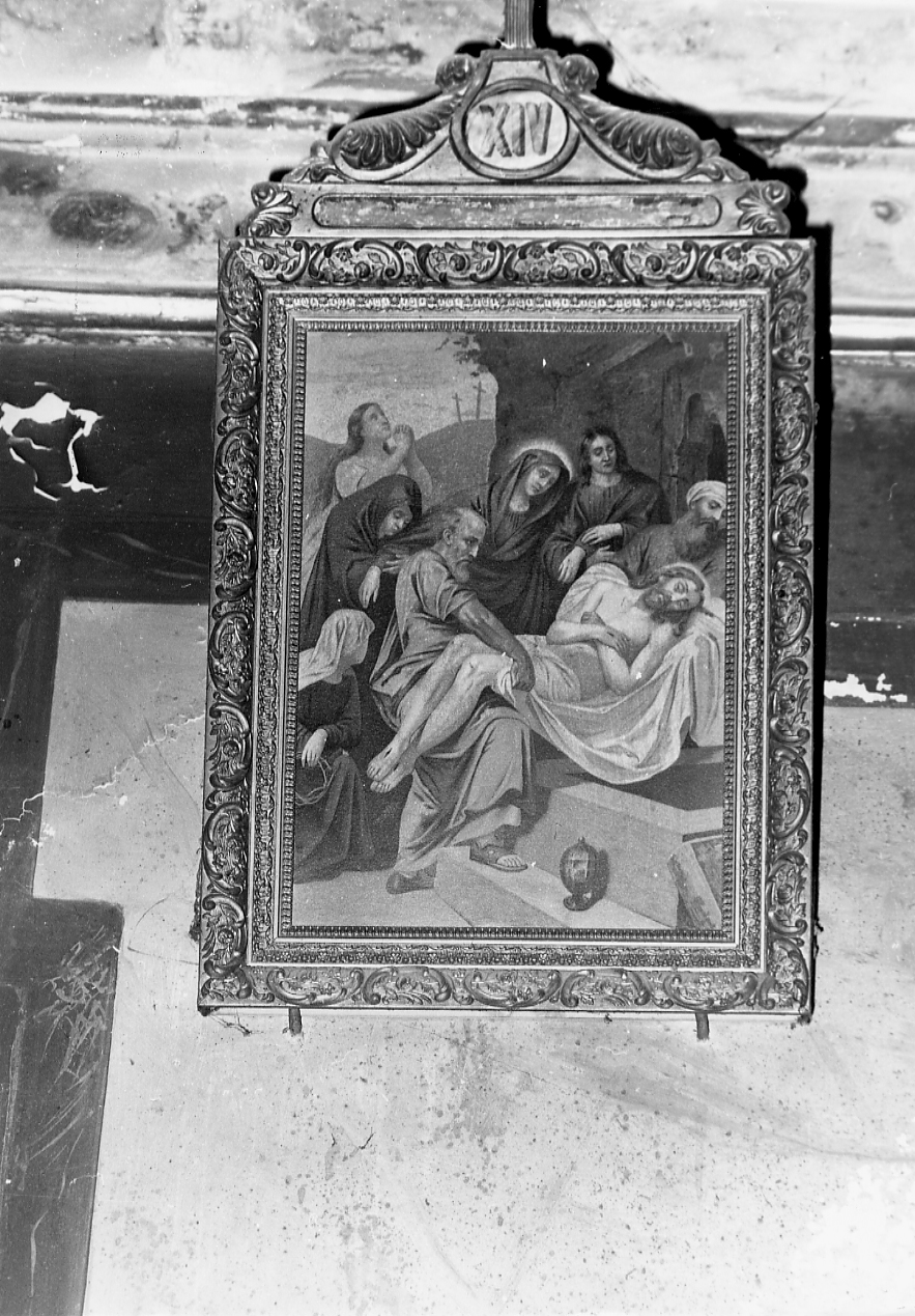 stazione XIV: Gesù deposto nel sepolcro (Via Crucis) - ambito Italia centrale (sec. XIX)