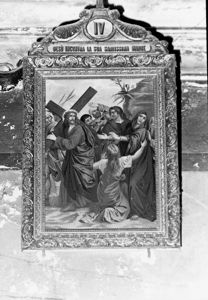 stazione IV: Gesù incontra la Madonna (Via Crucis) - ambito Italia centrale (sec. XIX)