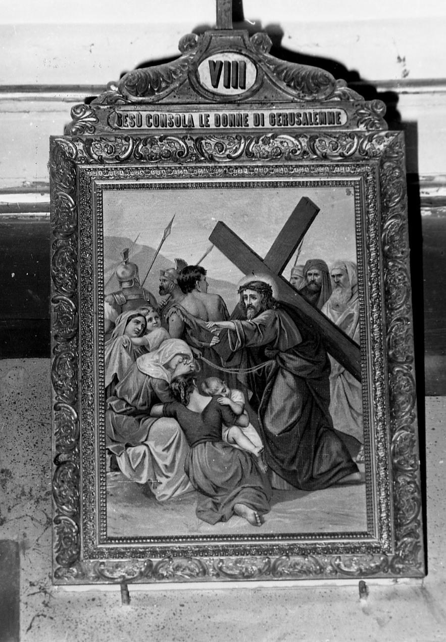stazione VIII: Gesù consola le donne di Gerusalemme (Via Crucis) - ambito Italia centrale (sec. XIX)