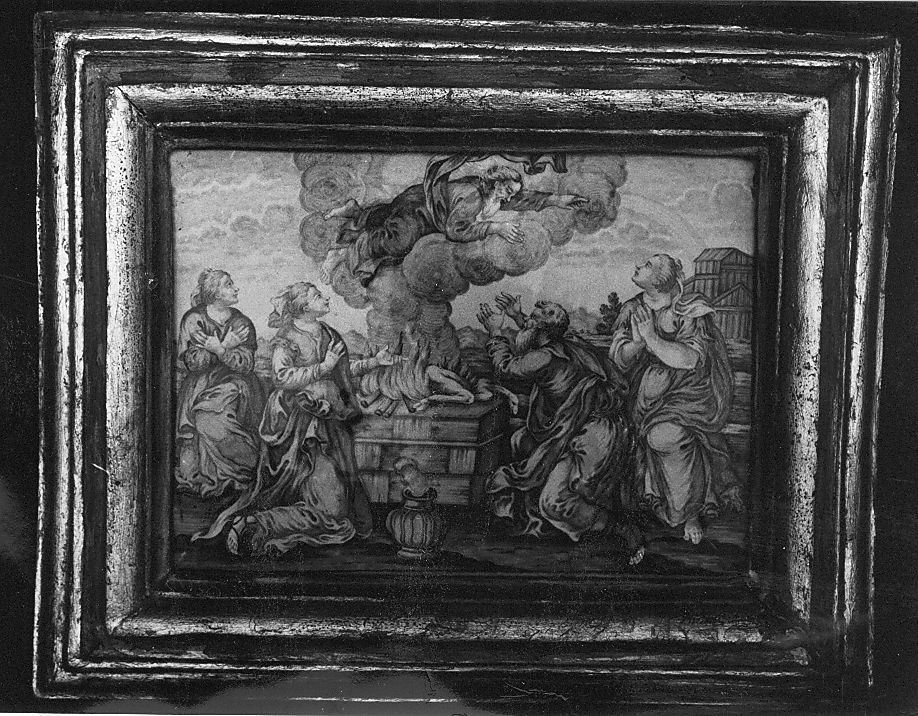 sacrificio di Noè (mattonella) di Gentili Berardino il Giovane (bottega) (sec. XVIII)