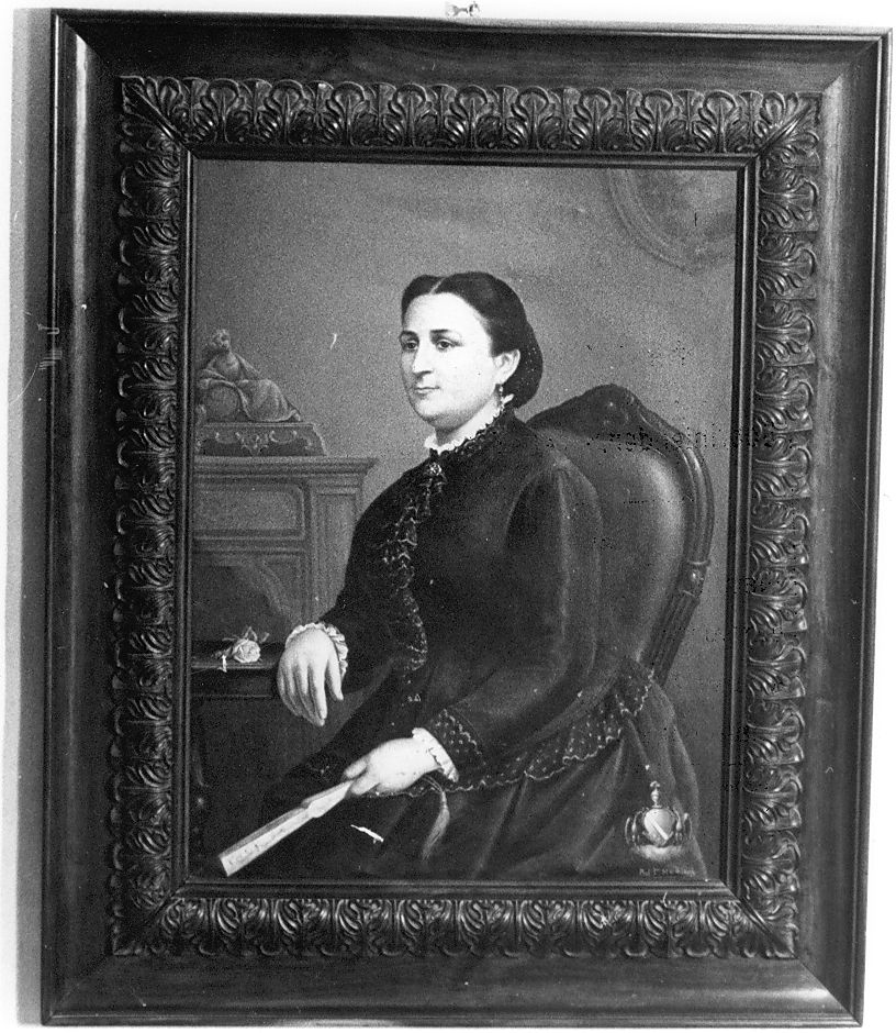 Ritratto di Leucadia de Lambadess, ritratto di donna (dipinto, elemento d'insieme) di Marchiani Enrico (ultimo quarto sec. XIX)
