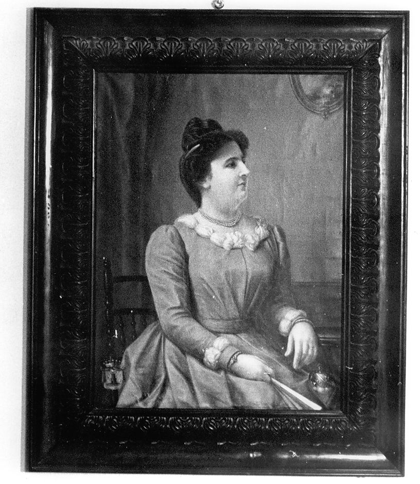 Ritratto di Silvina Olivieri, ritratto di donna (dipinto, elemento d'insieme) di Marchiani Enrico (ultimo quarto sec. XIX)