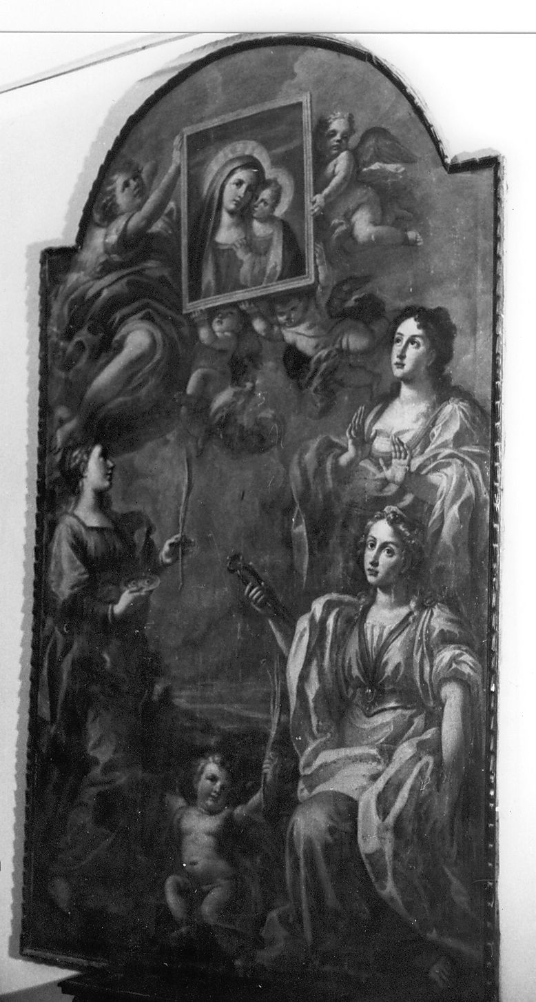 trasporto dell'immagine della Madonna col Bambino tra Sante (dipinto) - ambito emiliano (primo quarto sec. XVIII)