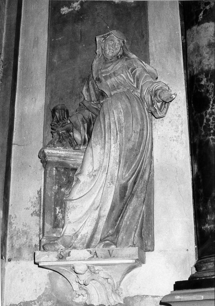 Santa Chiara (scultura, elemento d'insieme) di Rizza G (attribuito), Piazzoli Carlo (attribuito) (sec. XVIII)