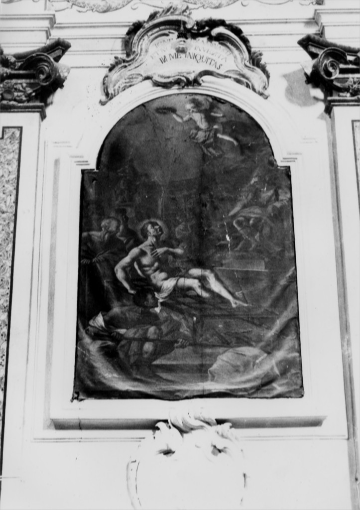 martirio di San Lorenzo (dipinto) di Bedeschini Giulio Cesare (attribuito) (fine/inizio secc. XVI/ XVII)