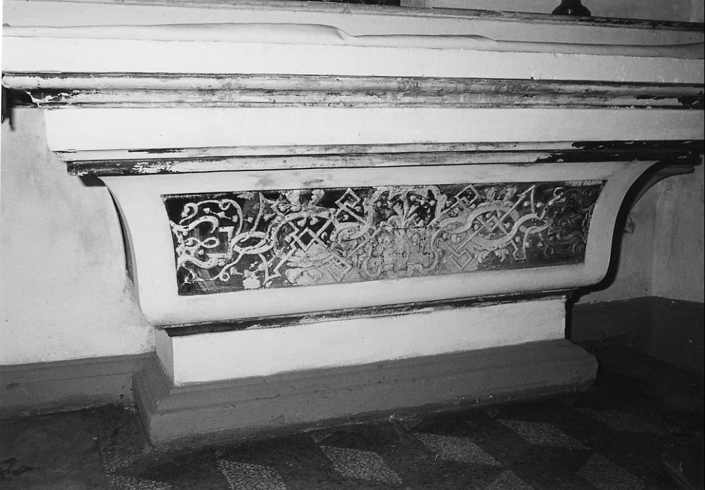 mensa d'altare di Piazzoli Carlo (attribuito), Rizza G (attribuito) (sec. XVIII)