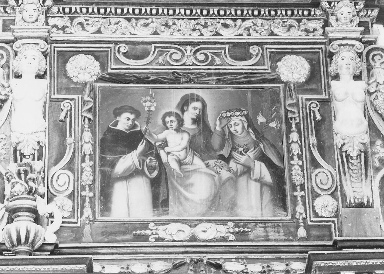 Madonna con Bambino, Santa Caterina e San Domenico, Madonna con Bambino e Santi (dipinto, opera isolata) - ambito abruzzese (seconda metà sec. XVII)