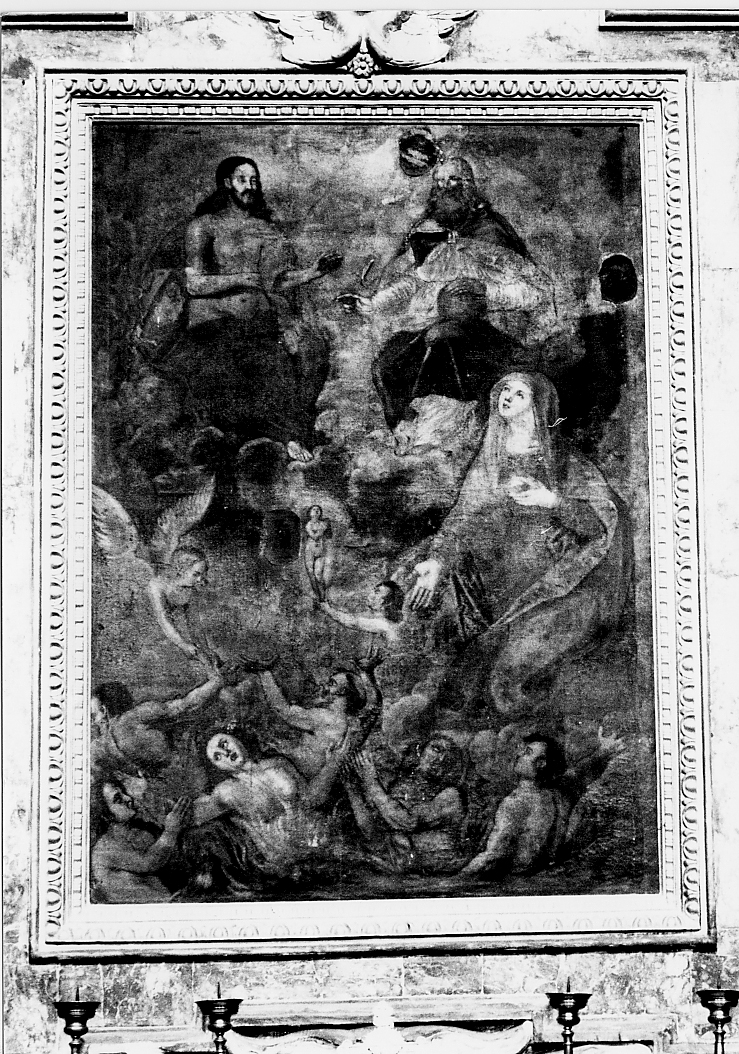 Madonna che intercede per le anime del purgatorio presso la Trinita' (pala d'altare) - ambito Italia centrale (sec. XVII)