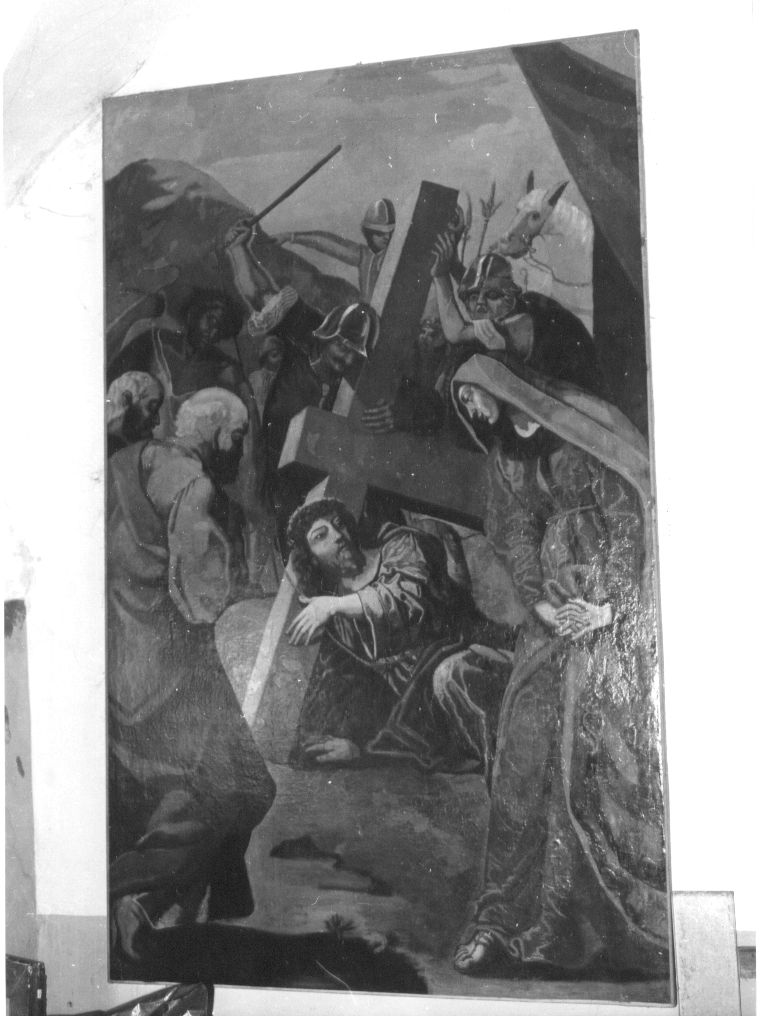 Cristo cade sotto la croce (dipinto) - ambito italiano (secc. XVII/ XVIII)